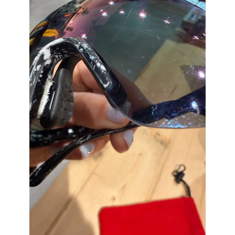 Smith Wildcat Sunglasses Black White Splatter ChromaPop Red Mirror Lens Sport